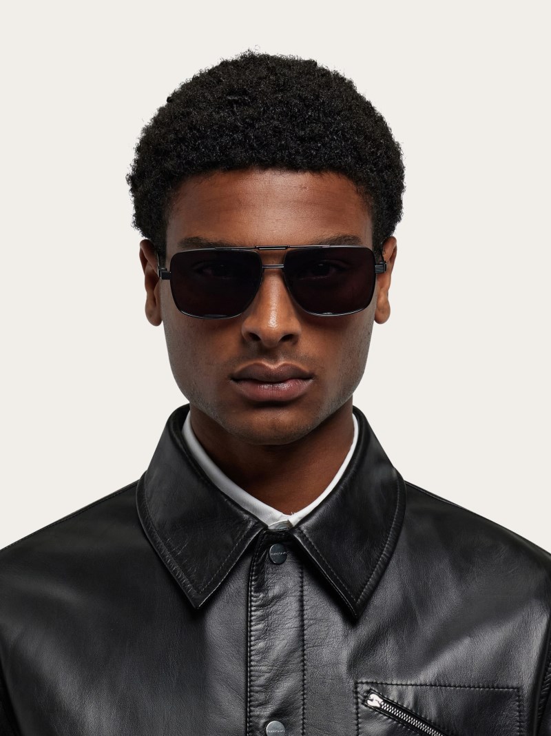 Ferragamo | Men's Sunglasses - Gunmetal/Grey