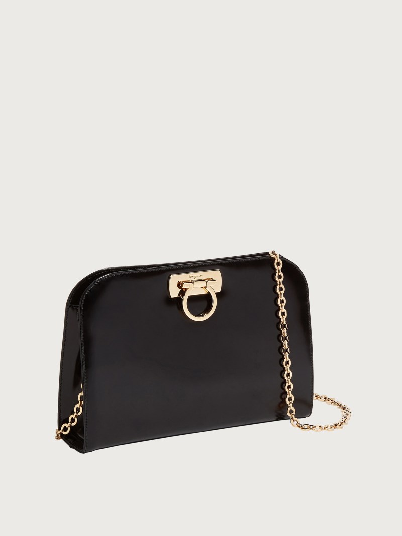 Ferragamo | Women's Diana Clutch - Shiny Black