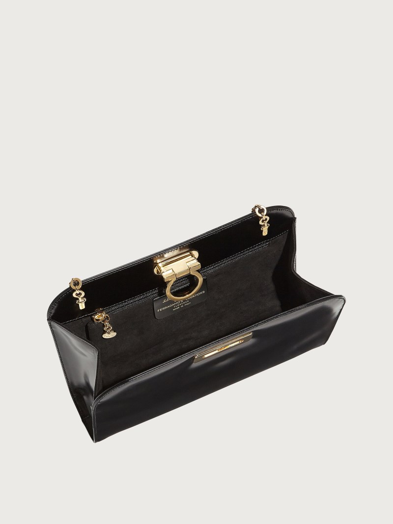 Ferragamo | Women's Diana Clutch - Shiny Black