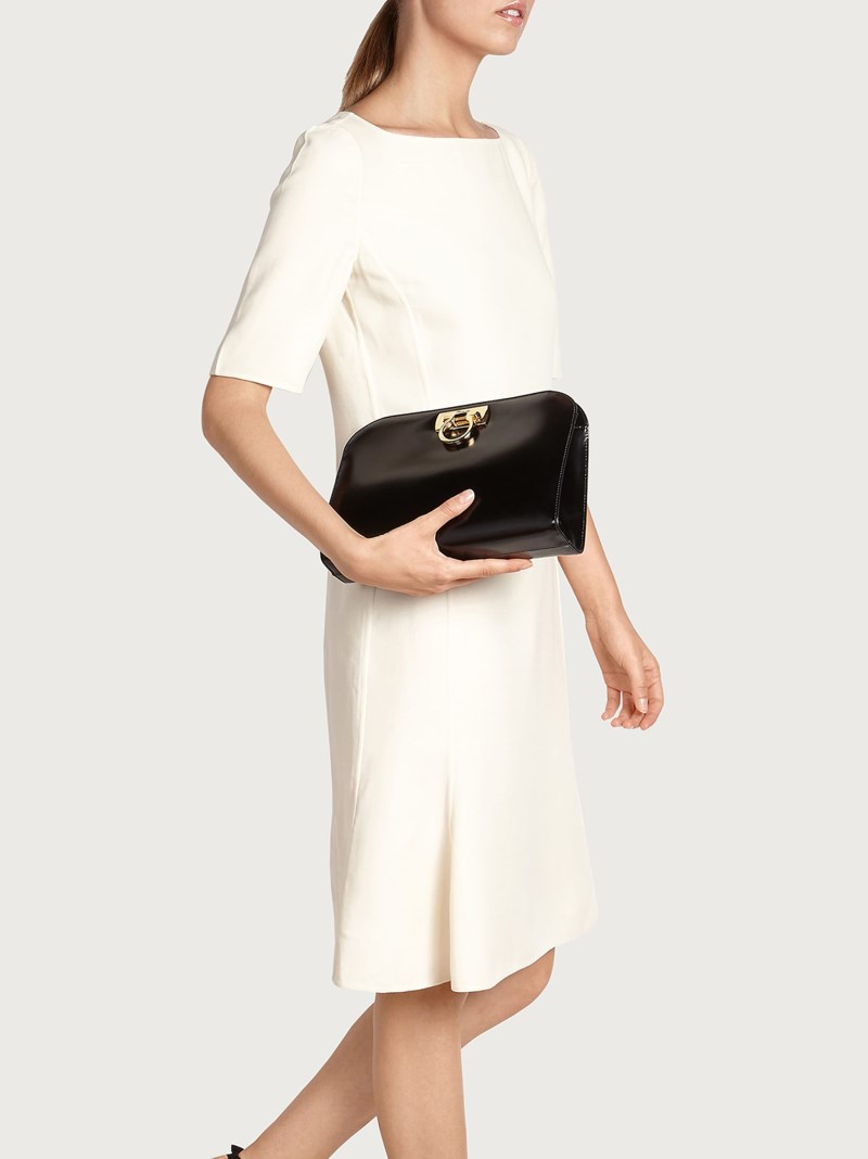 Ferragamo | Women's Diana Clutch - Shiny Black
