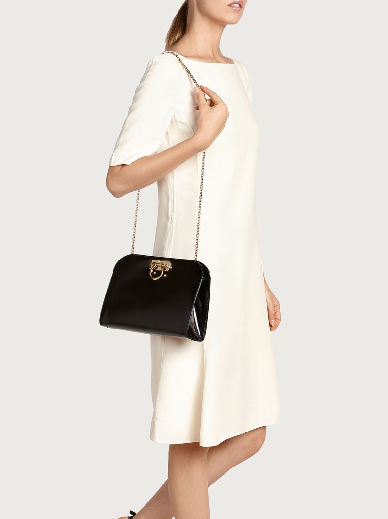 Ferragamo | Women's Diana Clutch - Shiny Black