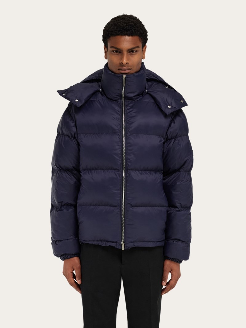 Ferragamo | Men's Padded Jacket In Ultralight Nylon - New Navy Blue