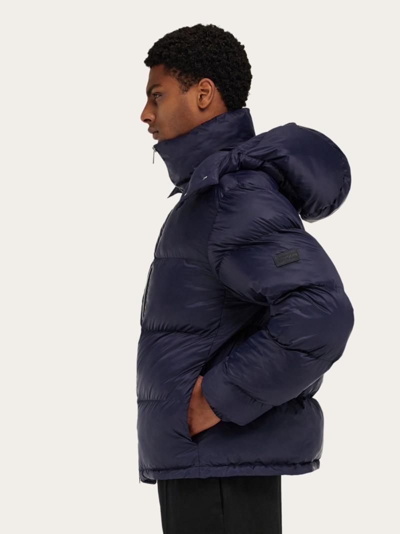 Ferragamo | Men's Padded Jacket In Ultralight Nylon - New Navy Blue