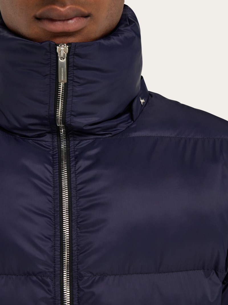 Ferragamo | Men's Padded Jacket In Ultralight Nylon - New Navy Blue