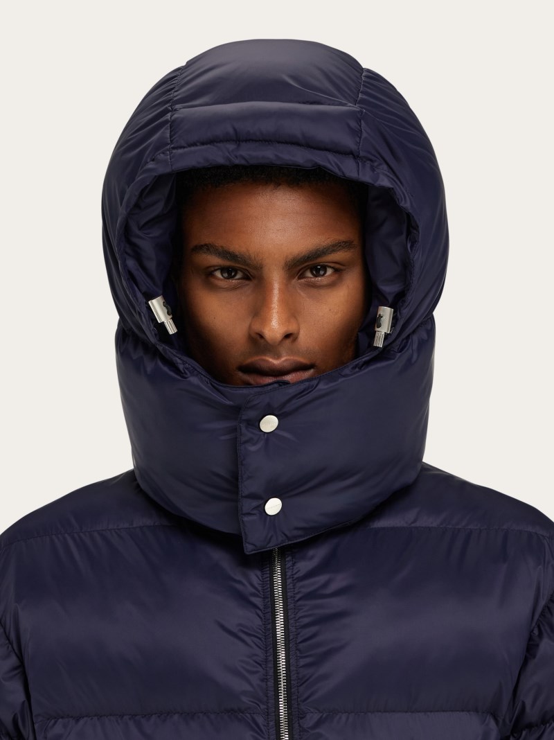 Ferragamo | Men's Padded Jacket In Ultralight Nylon - New Navy Blue