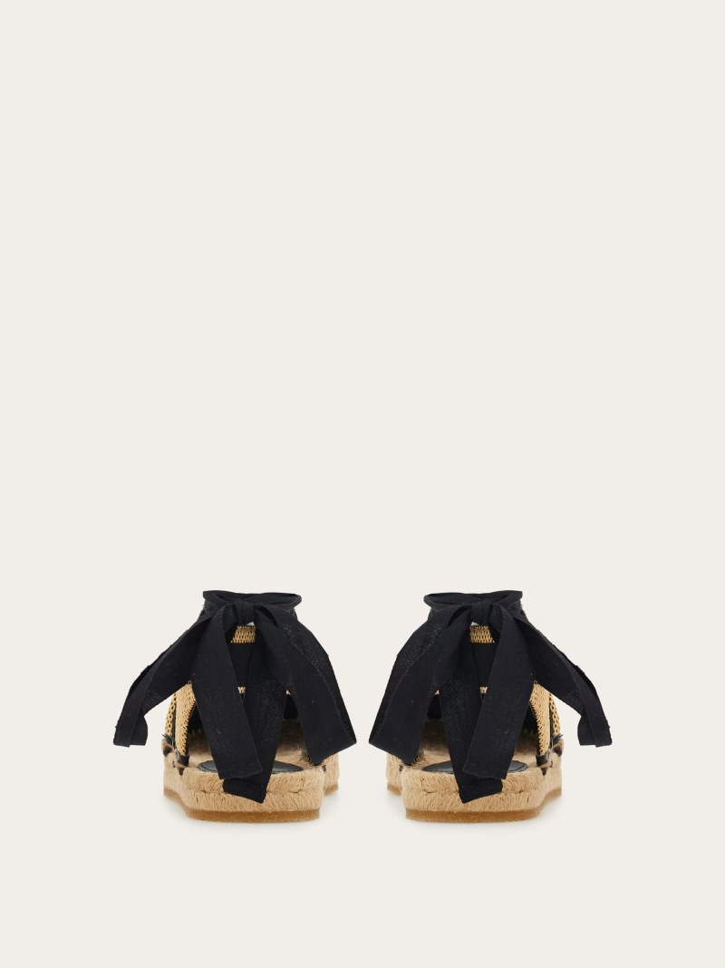 Ferragamo | Women's Flat Espadrilles - Honey/Black