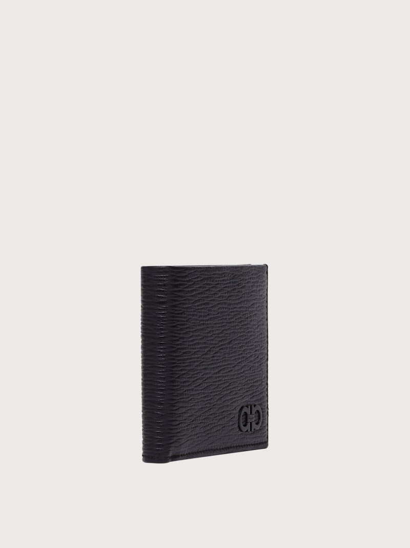 Ferragamo | Men's Gancini Wallet With Id Window - Black/Dark Rain