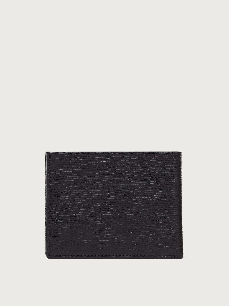 Ferragamo | Men's Gancini Wallet With Id Window - Black/Dark Rain