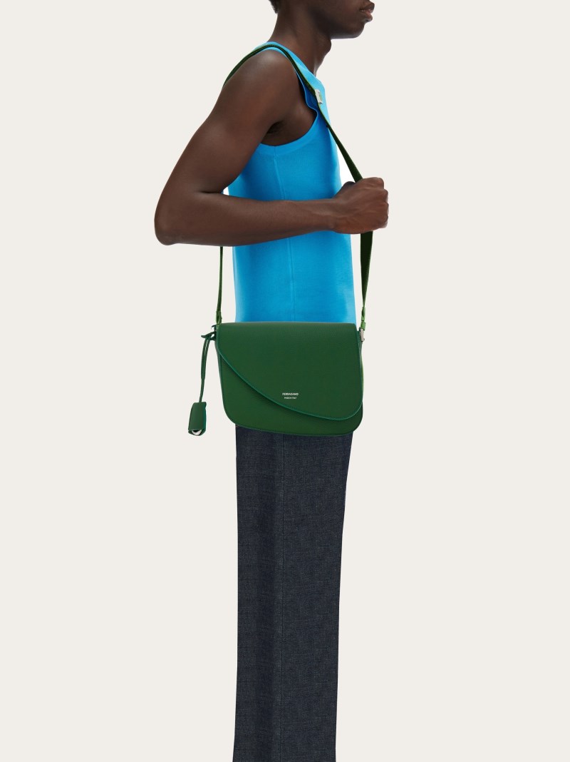 Ferragamo | Men's Fiamma Crossbody Bag - Forest Green
