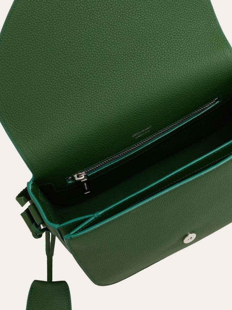 Ferragamo | Men's Fiamma Crossbody Bag - Forest Green