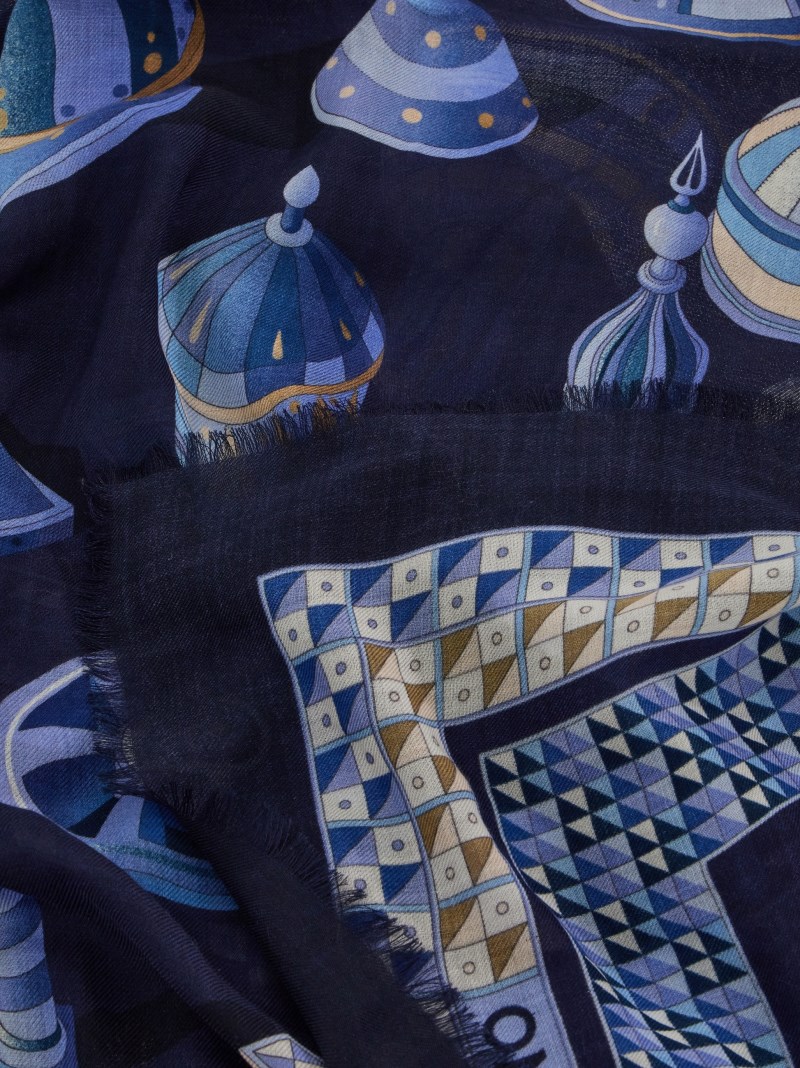 Ferragamo | Women's Cashmere Shawl - Blue/Oxford Blue