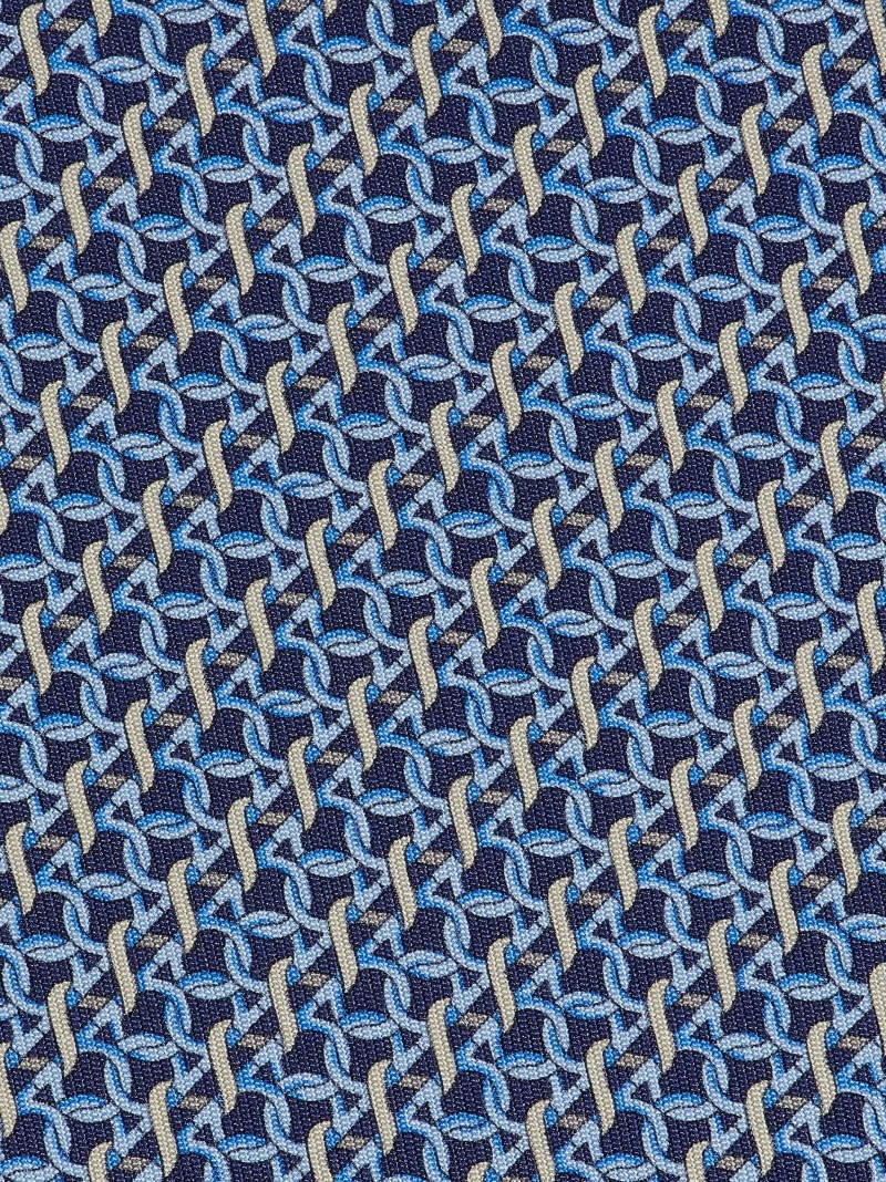 Ferragamo | Men's Gancini Print Silk Tie - Blue