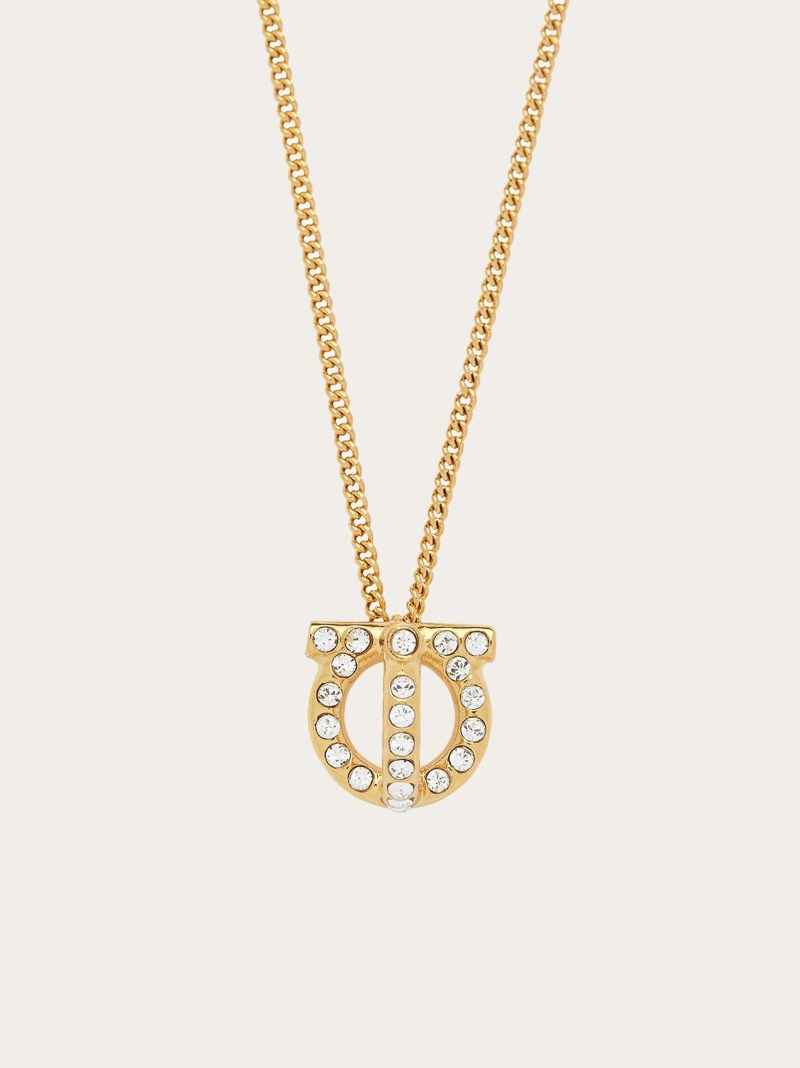 Ferragamo | Women's Gancini 3D Crystals Necklace - Gold
