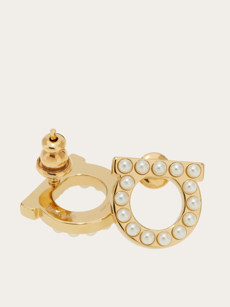 Ferragamo | Women's Gancini Pearls Earrings - Gold