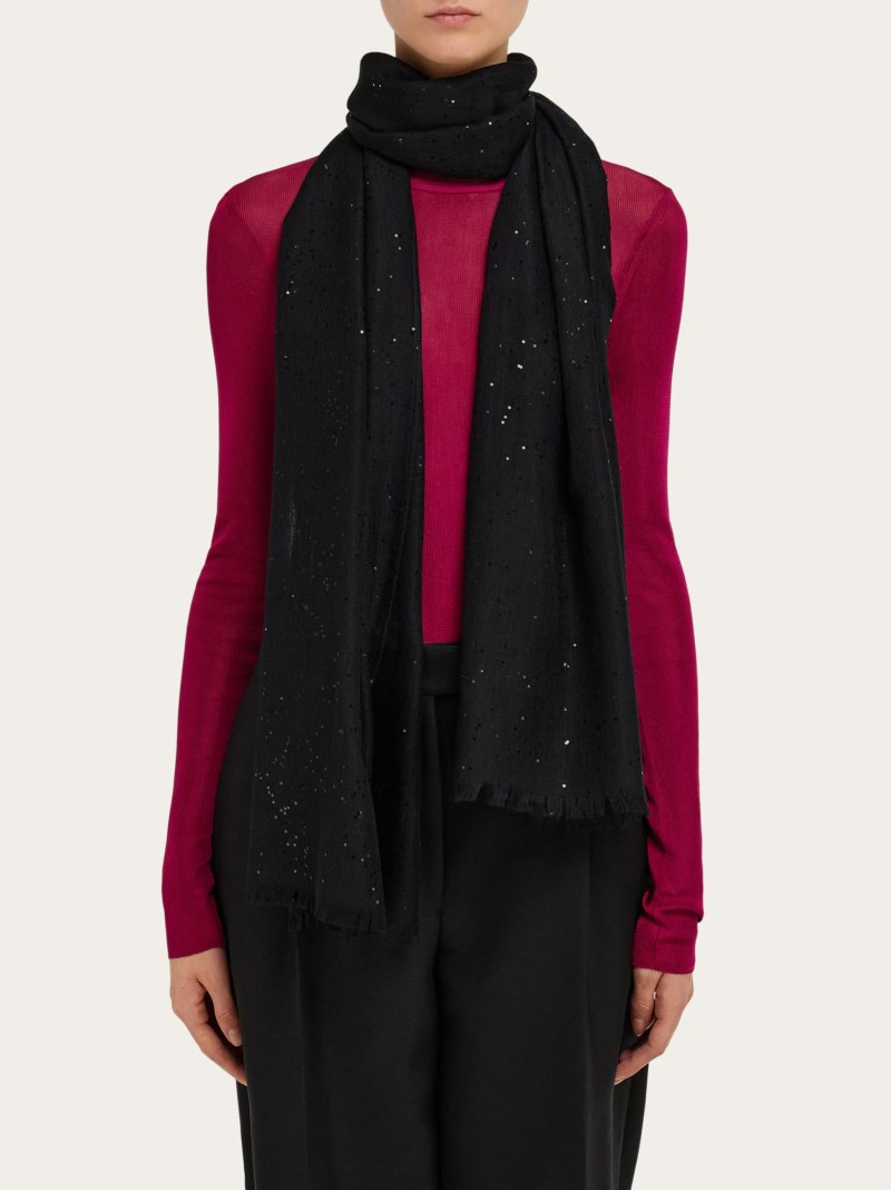 Ferragamo | Women's Micro Paillette Stole - Black