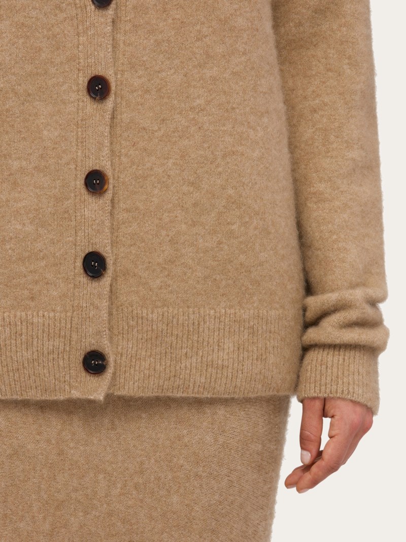 Ferragamo | Women's Oversize Wool And Alpaca Cardigan - Nude