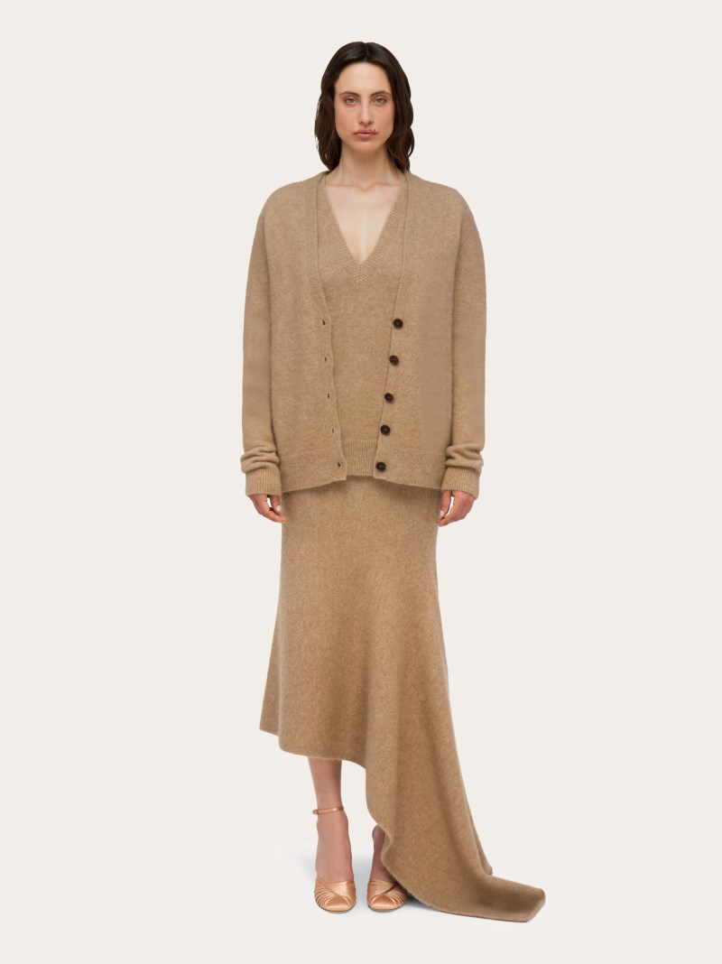 Ferragamo | Women's Oversize Wool And Alpaca Cardigan - Nude