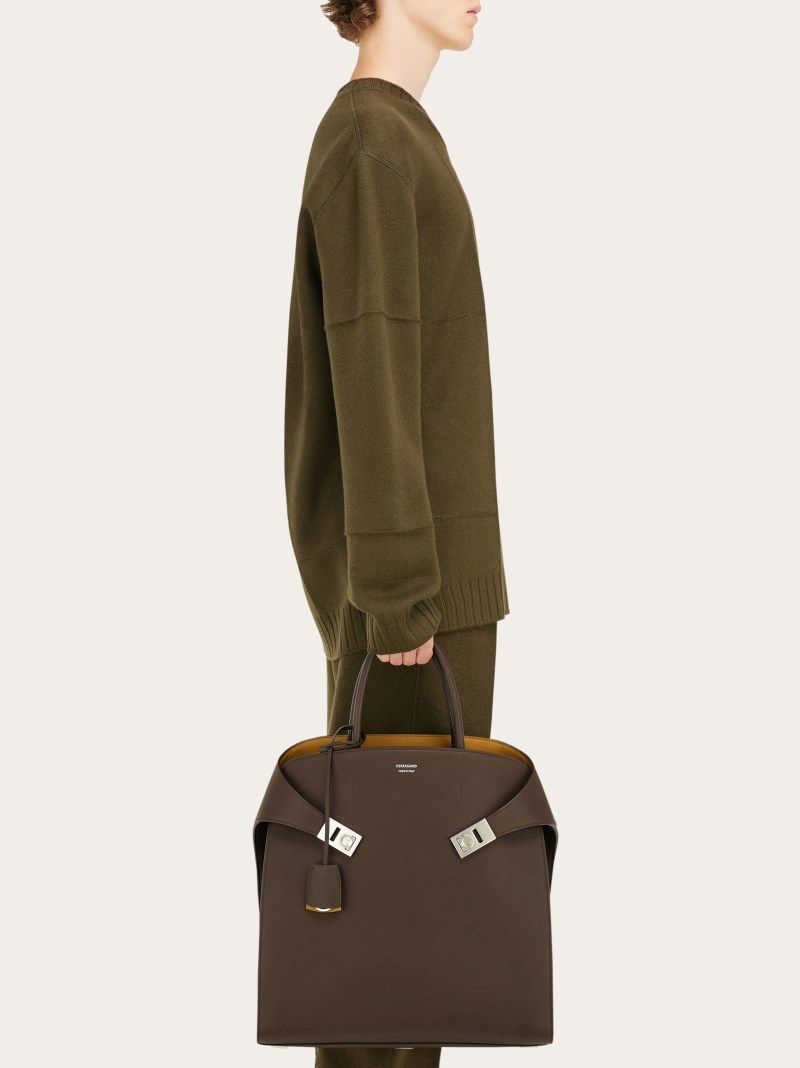 Ferragamo | Women's Hug Tote Bag - Testa Di Moro