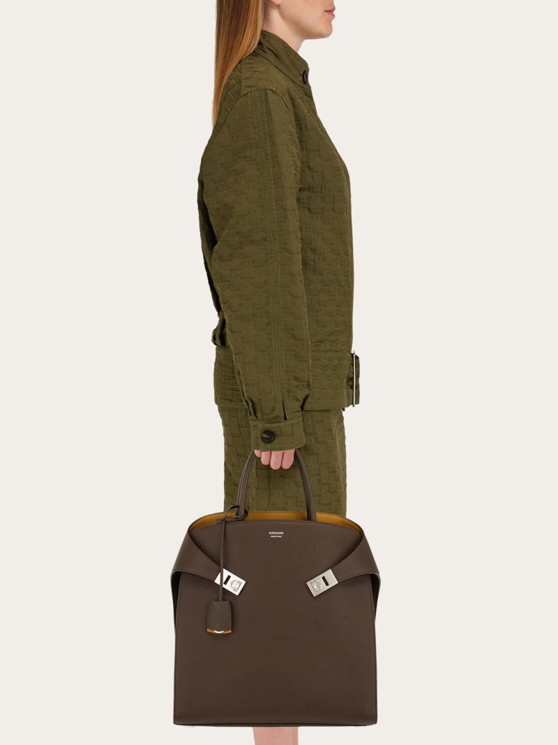 Ferragamo | Women's Hug Tote Bag - Testa Di Moro