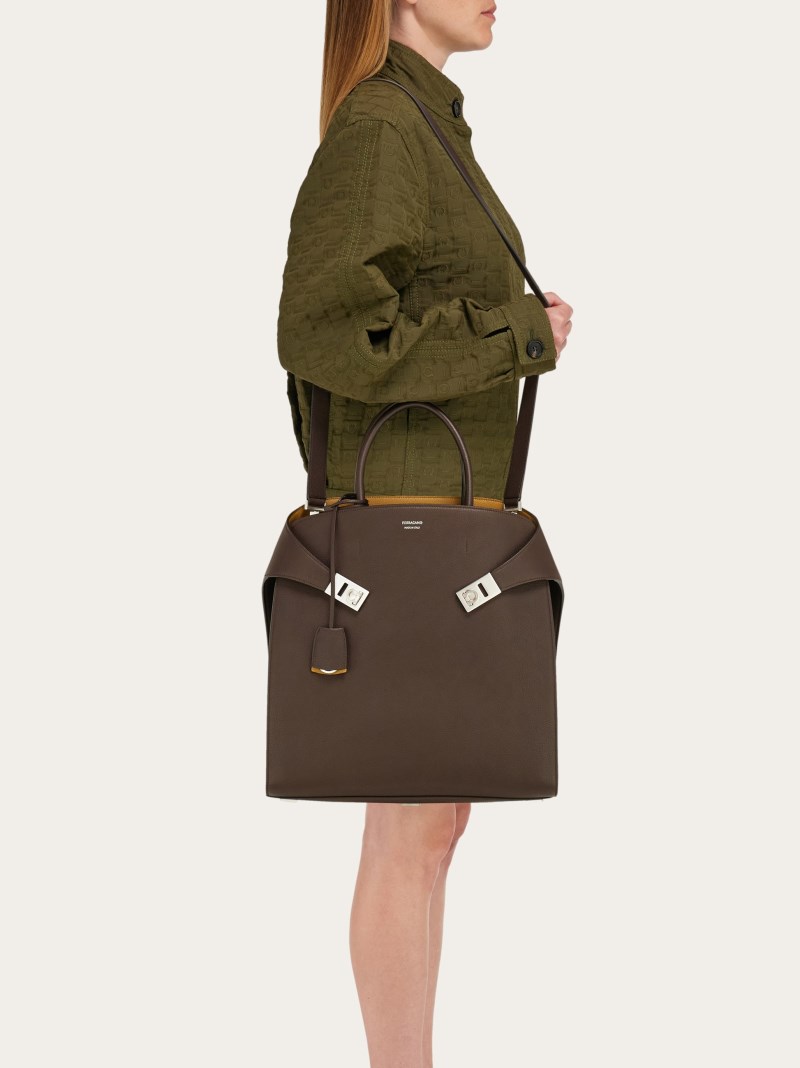 Ferragamo | Women's Hug Tote Bag - Testa Di Moro