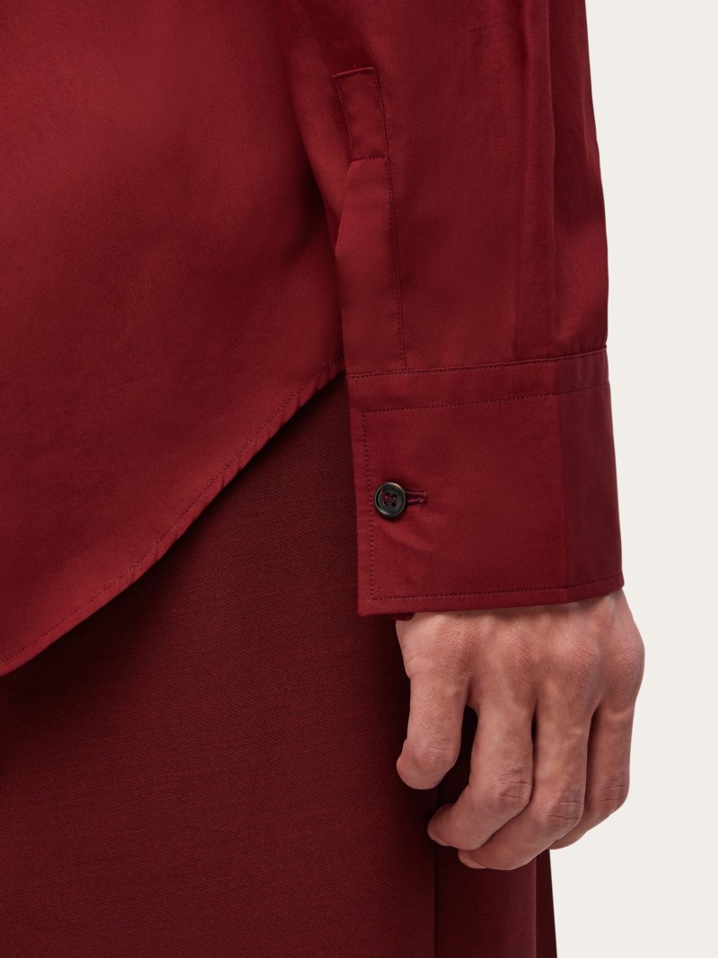 Ferragamo | Men's Long Sleeved Shirt - Bordeaux