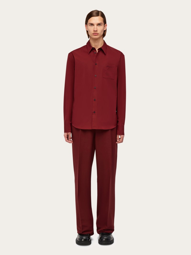 Ferragamo | Men's Long Sleeved Shirt - Bordeaux