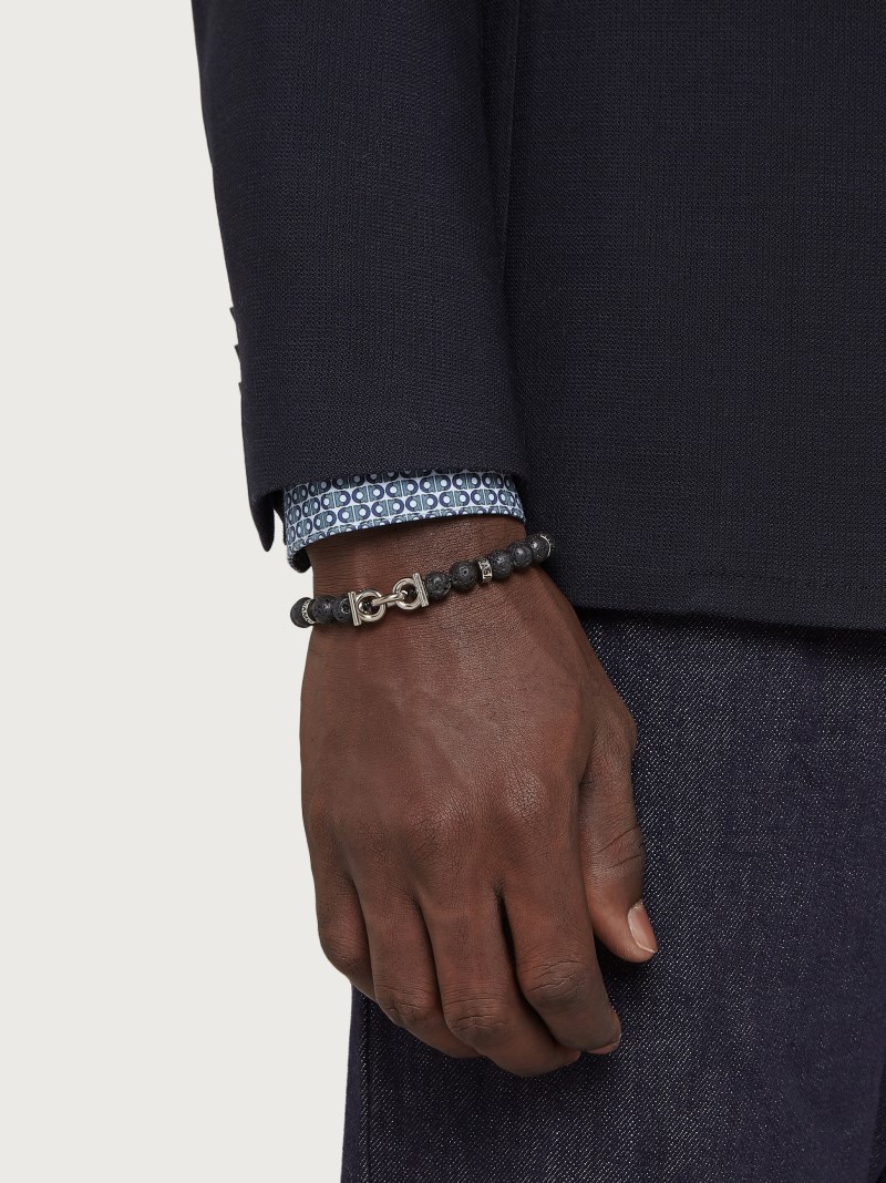 Ferragamo | Men's Elasticated Bracelet With Gancini - Multicolor (Size 19)