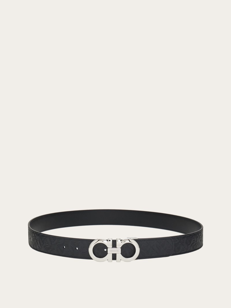 Ferragamo | Men's Reversible And Adjustable Gancini Belt - Black