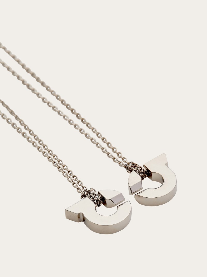 Ferragamo | Men's Gancini Pendant Necklace - Palladium