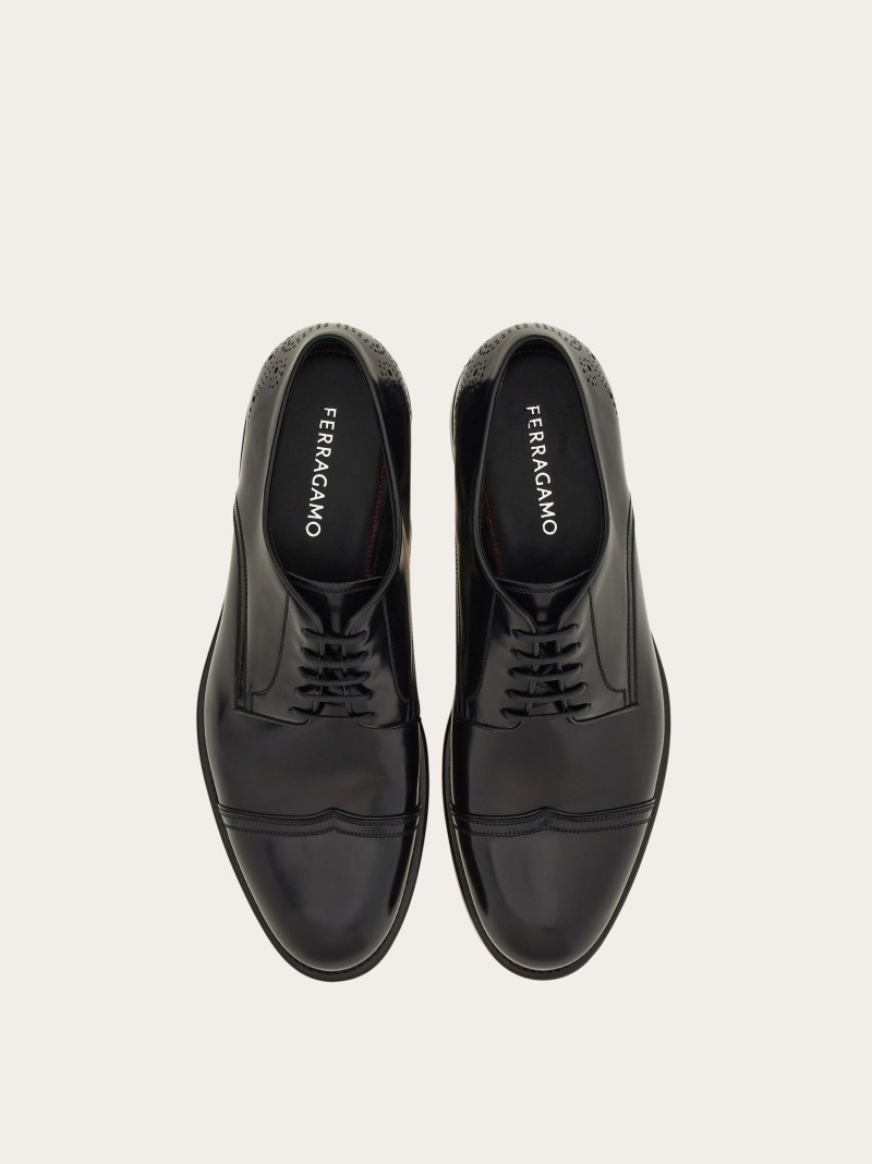 Ferragamo | Men's Derby With Toe Cap - Black