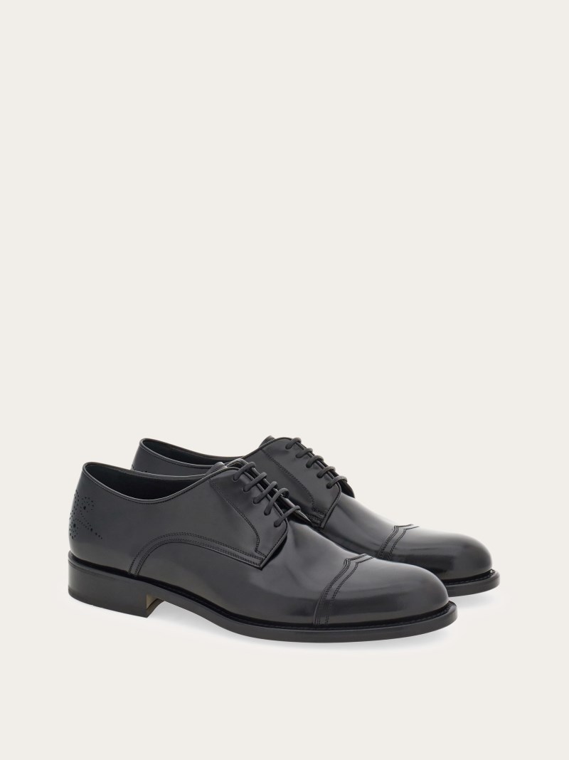 Ferragamo | Men's Derby With Toe Cap - Black