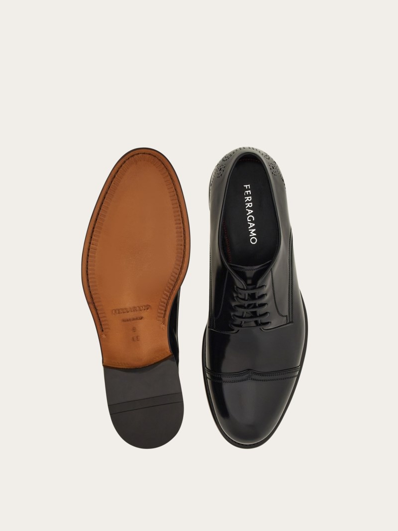 Ferragamo | Men's Derby With Toe Cap - Black