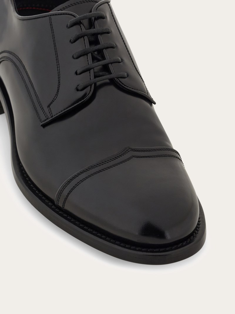 Ferragamo | Men's Derby With Toe Cap - Black