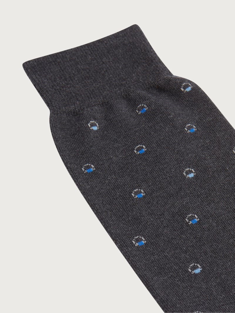 Ferragamo | Men's Medium Gancini Jacquard Sock - Grey M