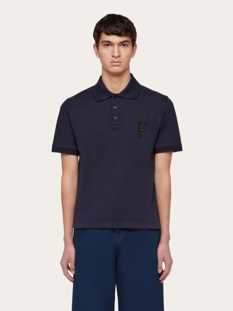 Ferragamo | Men's Organic Cotton Polo Shirt - Navy Blue