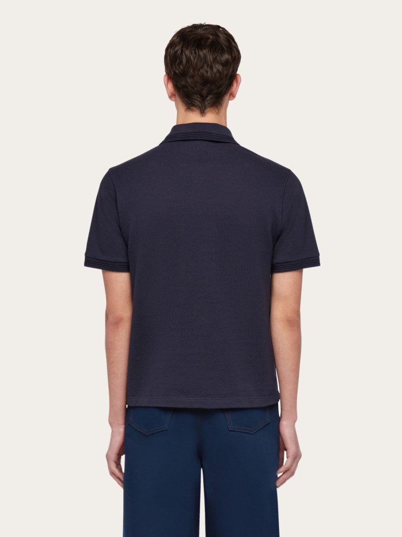 Ferragamo | Men's Organic Cotton Polo Shirt - Navy Blue