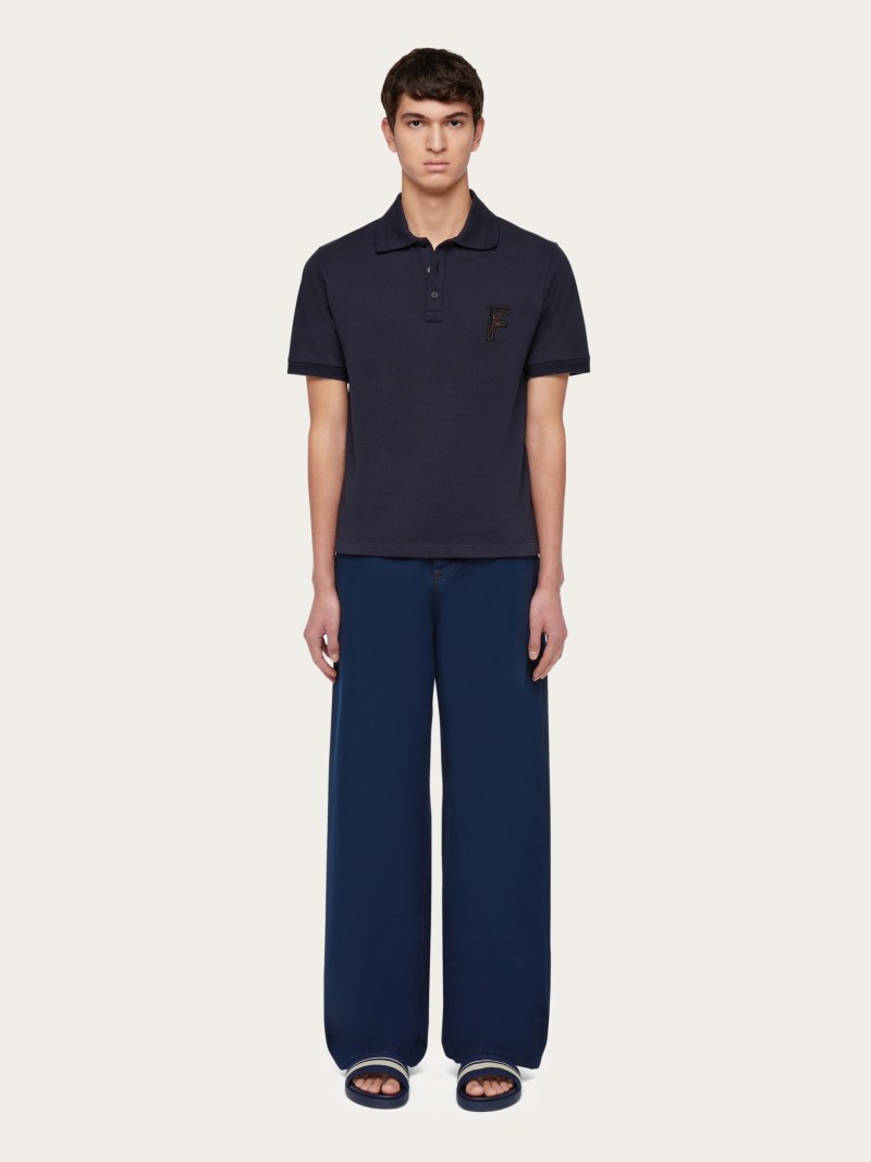 Ferragamo | Men's Organic Cotton Polo Shirt - Navy Blue