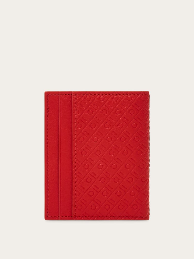Ferragamo | Men's Monogram Credit Card Holder - Flame Red