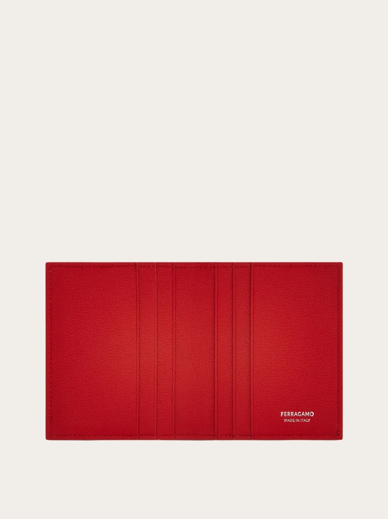 Ferragamo | Men's Monogram Credit Card Holder - Flame Red
