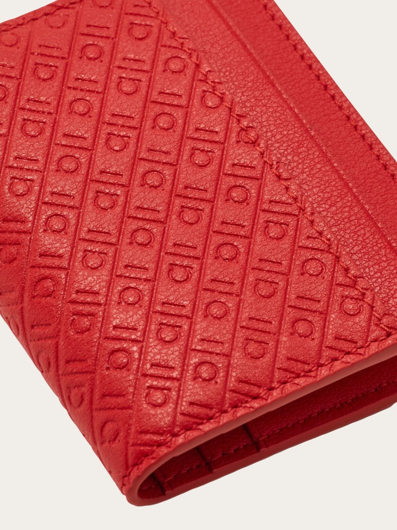 Ferragamo | Men's Monogram Credit Card Holder - Flame Red