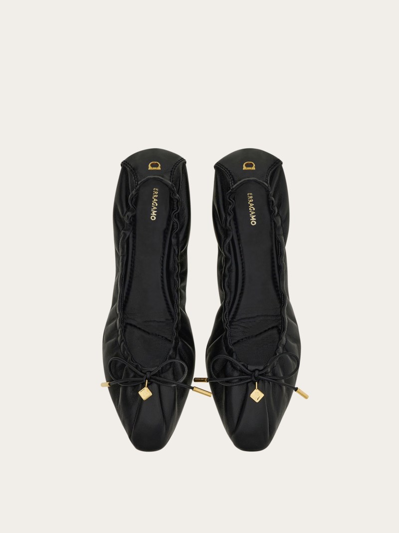 Ferragamo | Women's Elasticated Ballet Flat - Black