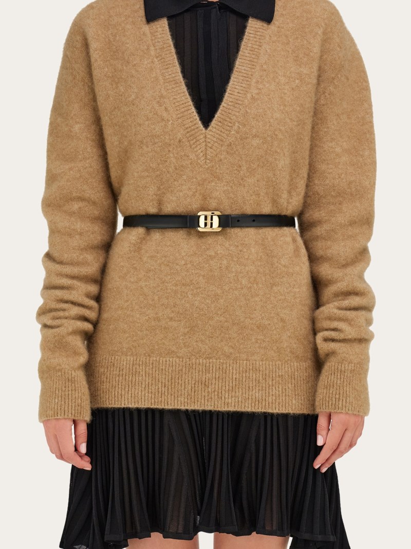 Ferragamo | Women's New Vara Plate Belt - Black