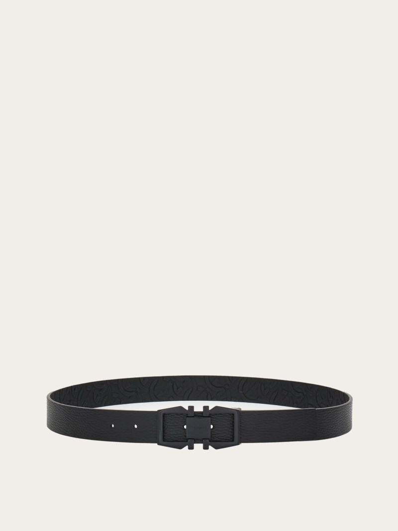 Ferragamo | Men's Reversible And Adjustable Gancini Belt - Black