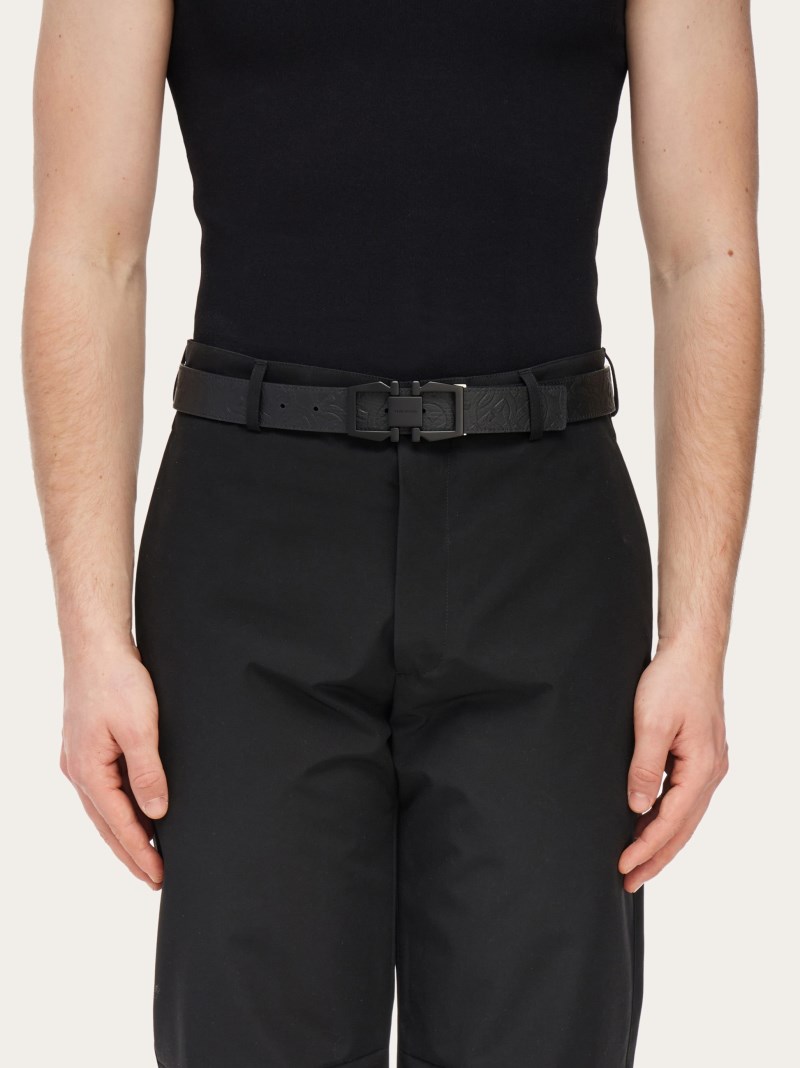 Ferragamo | Men's Reversible And Adjustable Gancini Belt - Black