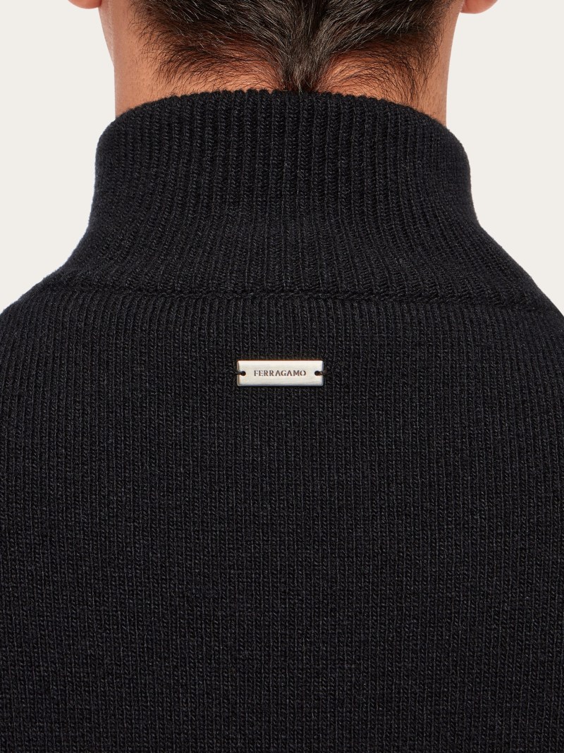 Ferragamo | Men's Blouson With Leather Inserts - Black