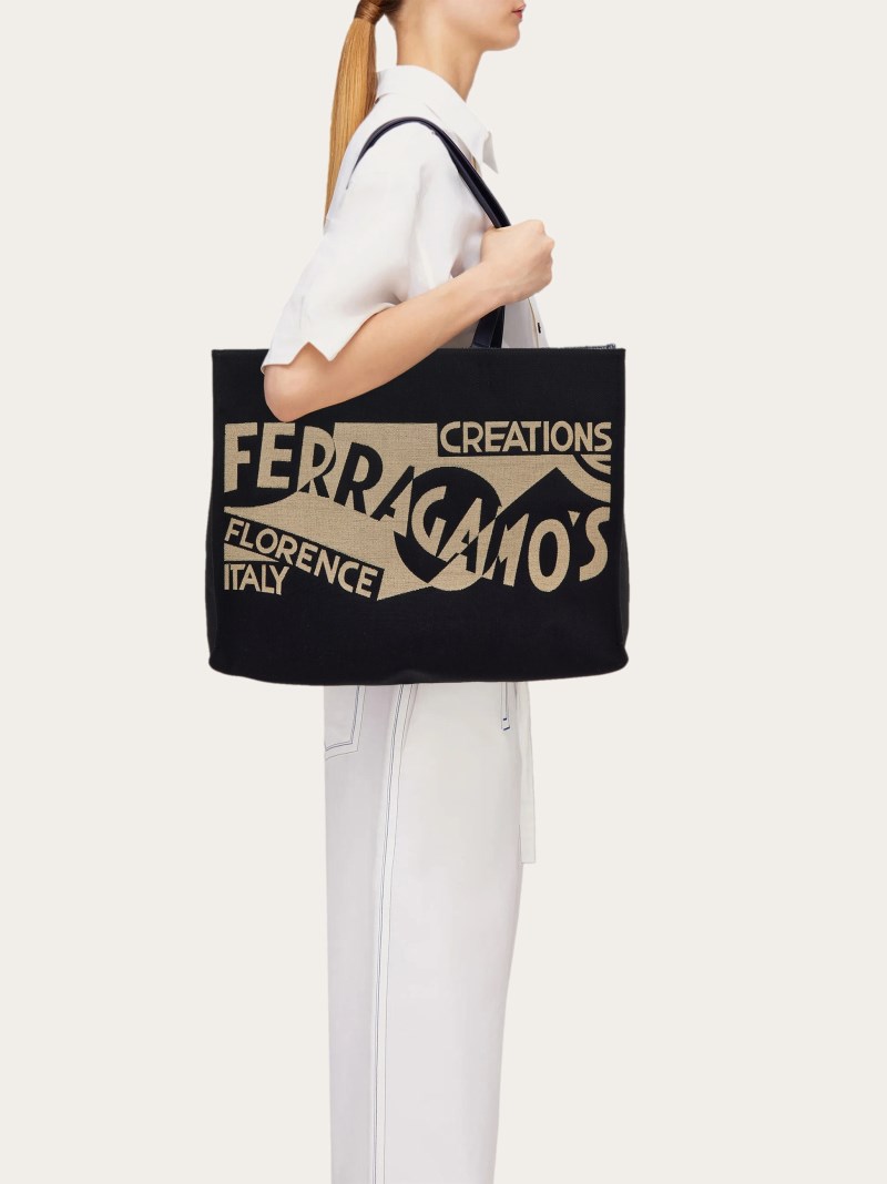 Ferragamo | Women's Tote Bag With Logo - Black