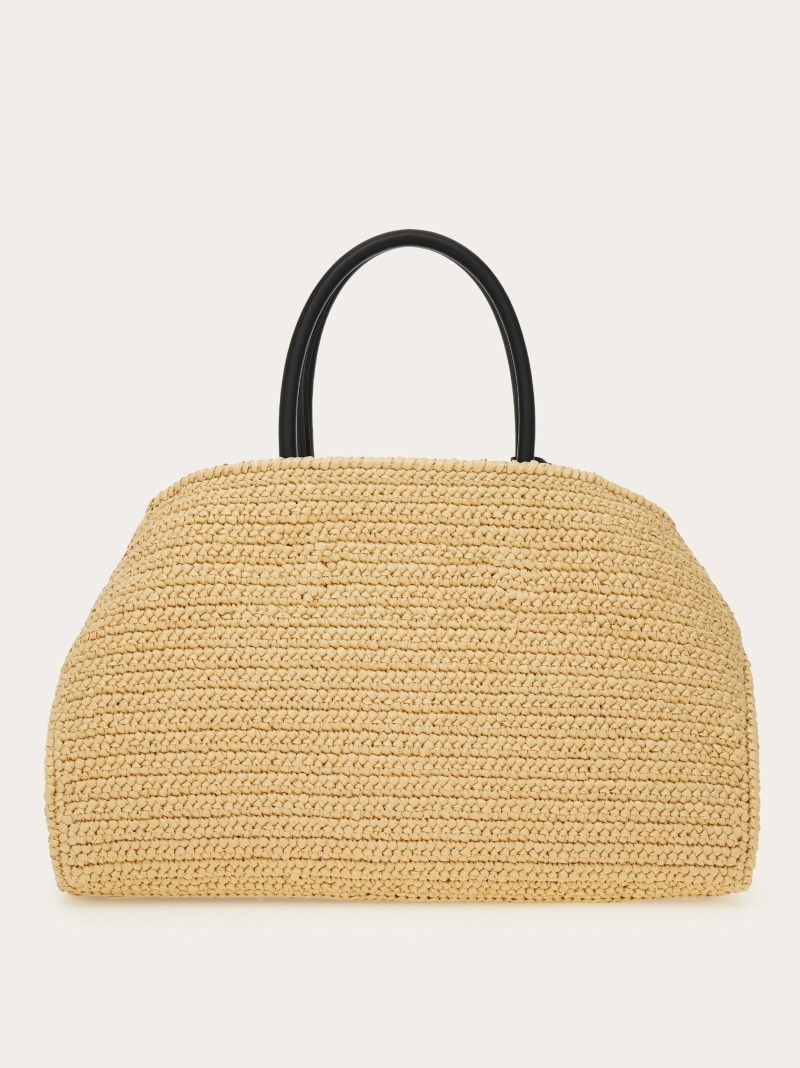 Ferragamo | Women's Hug Handbag - Natural/Black