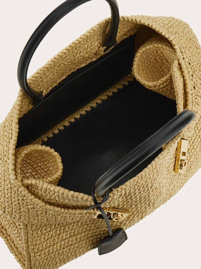 Ferragamo | Women's Hug Handbag - Natural/Black