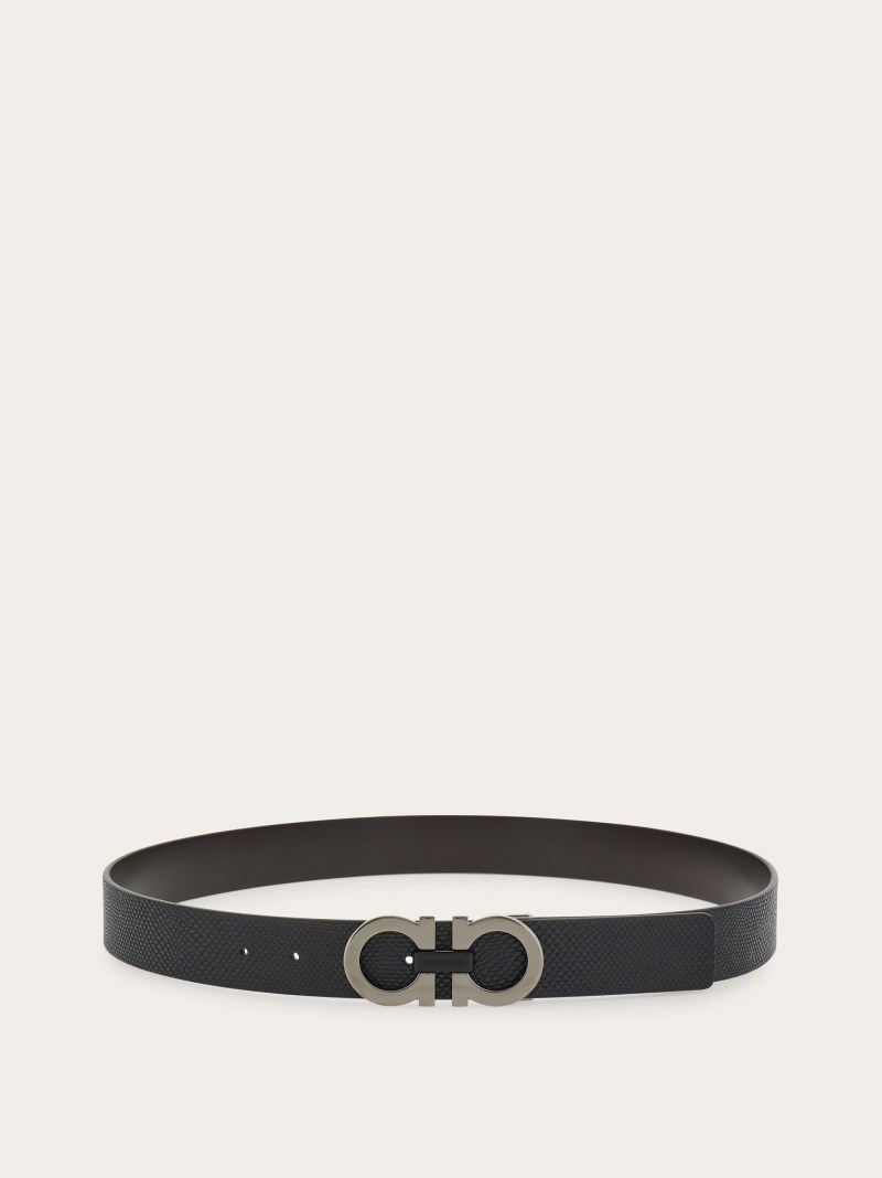 Ferragamo | Men's Reversible And Adjustable Gancini Belt - Black/Brown