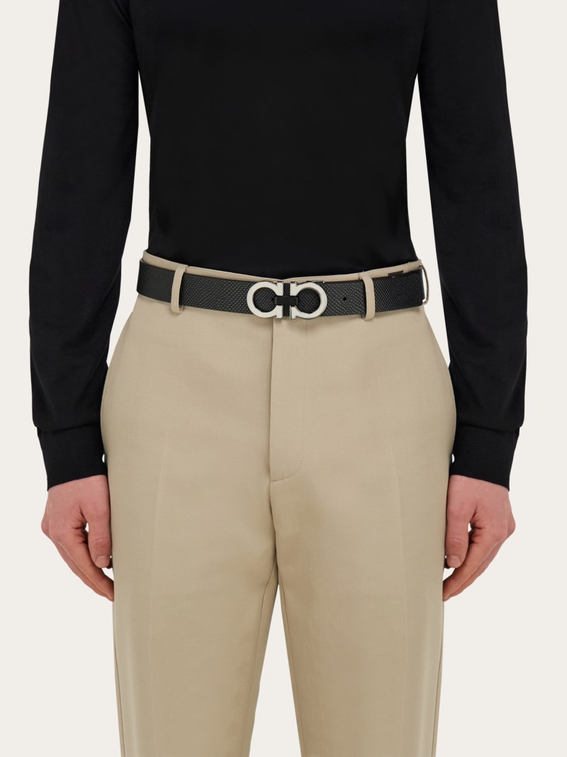 Ferragamo | Men's Reversible And Adjustable Gancini Belt - Black/Brown